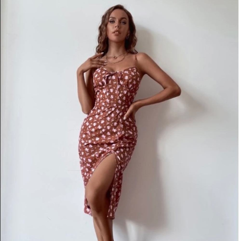 Ditsy Floral Split Thigh Cami Dress